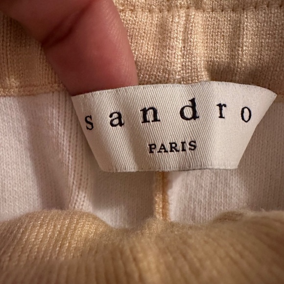 SANDRO Light Butter Yellow Texas Embroidered joggers Women's  SIZE 42  NWT - Picture 9 of 12